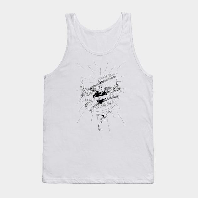 Never give up Tank Top by Akman